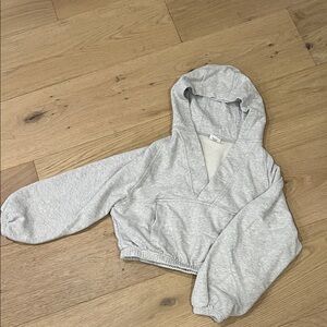 AERIE OFFLINE Gray Cropped Hoodie